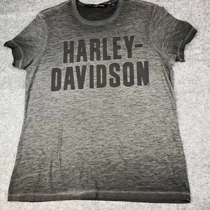 Camisa Harley Davidson Mujer Grande Gris Manga Corta Crew Motociclista Desteñida Damas - Imagen 1 de 7