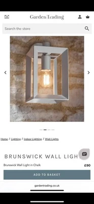 Garden Trading Brunswick Interior  Wall Light in Chalk (whitewash) - Image 1 of 4