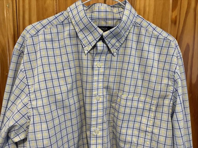 Camisa de vestir Nautica ajuste a medida para hombre X-grande azul rosa a cuadros cuello abotonado Foto 1 de 4