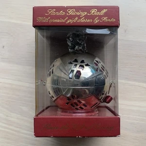 Lenox SELTEN Vintage NEU versilbert Santa geben Kugel aufklappbar Ornament mit Potpourri - Bild 1 von 9