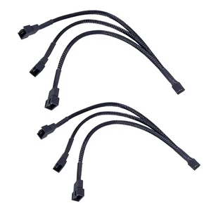Cable divisor de ventilador PWM de 3 vías y 4 pines, extensión de PC de 12 pulgadas paquete de 2 3*  - Imagen 1 de 7