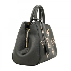 LOUIS VUITTON Handbag Monogram Empreinte Bicolor Montaigne BB M45778 Black Beige - Picture 1 of 13