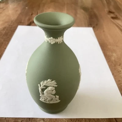 Wedgwood Green Jasperware Bud Vase - Image 1 of 4