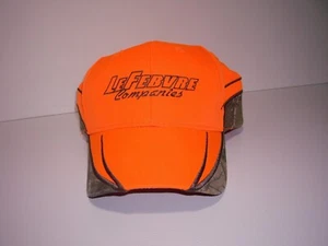 LEFEBVRE COMPANIES LOGOED ORANGE AND CAMO ADJUSTABLE BASEBALL STYLE HAT DCP - Picture 1 of 4