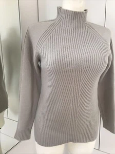 VERSACE SPORT Pullover Stehkragen Silbergrau Hellgrau S 34 36 Merinowolle Raglan - Bild 1 von 9