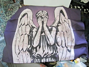 Doctor Who Weeping Angel Purple Tea Towel New with Tags - Picture 1 of 4