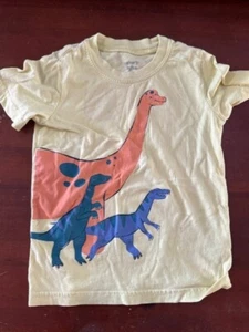 Clothes Boys Baby Girls t shirt 3 t carters yellow dinosaurs - Picture 1 of 3