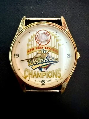 VINTAGE NEW YORK YANKEES WORLD SERIES WATCH SUN TIME MBL 1996 | NEW BATTERY - Image 1 of 4