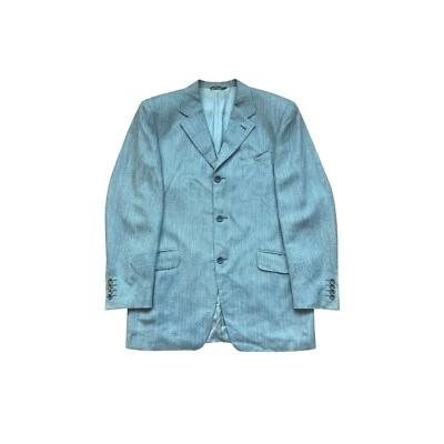 RARE CELINE HOMME MADE IN ITALY 80/90’S GRAY MENS LINEN BLAZER JACKET SIZE 48 - Image 1 of 4