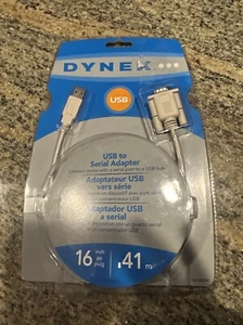 Dynex USB to Serial Adapter 16 inch plug New Open - Picture 1 of 10
