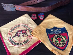Vintage PHILMONT SCOUT RANCH Boy Scouts BELT BUCKLE Kerchief Holder NM Western - Picture 1 of 8