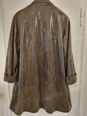 Super eleganter Damen-Ledermantel, Leder Paillettenartig Einzelstück Chick Gr 40 - Bild 1 von 4