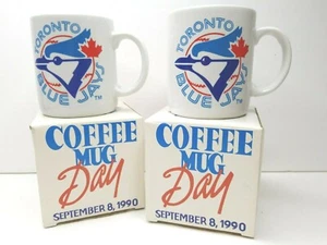 2 Toronto Blue Jays MLB Coffee Mug Day 1990 Logo Baseball Cups Original Boxes - Picture 1 of 12