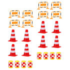  24 Pcs Verkehr Straßenschild Barrikade Figuren Konstruktion