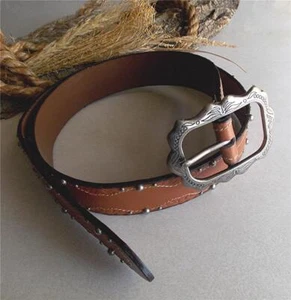 CINTURÓN HEBILLA DE METAL DECORATIVO TONO PLATEADO DECORATIVO DAMA AÑOS 90 - Imagen 1 de 9
