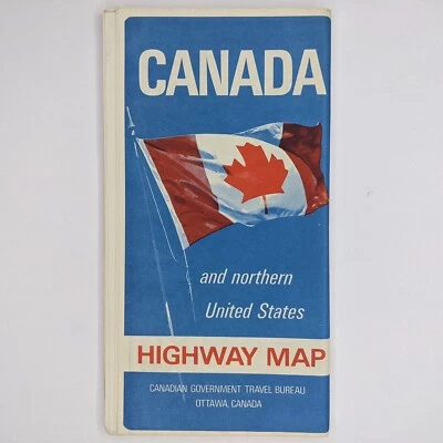 Mapa oficial de carreteras de Canadá y el norte de Estados Unidos 1967 oficina de viajes departamento Minas De Colección 8G Foto 1 de 4