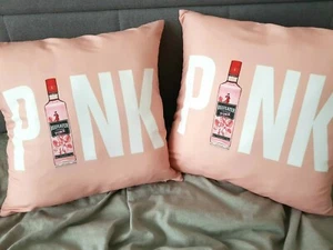 2x Beefeater Pink Strawbery Gin Cushion Cover Pillow Case 18” 45x45cm Party Gift - Picture 1 of 5