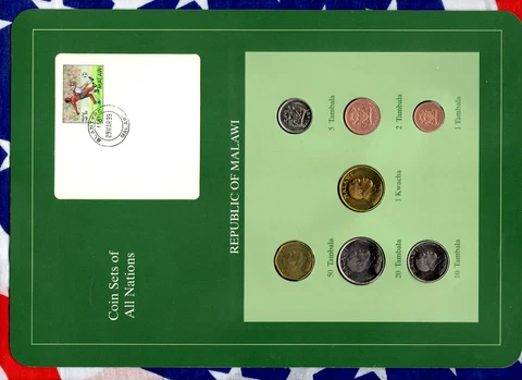 Coin Sets of All Nations Malawi 1995-1996 UNC 1 Kwacha 50,20 Tambala 96 Cover