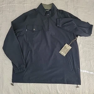 Linksoul Boardwalker Jacket Mens Small Navy 1/4 Zip Windbreaker Golf Stretch NEW - Picture 1 of 8