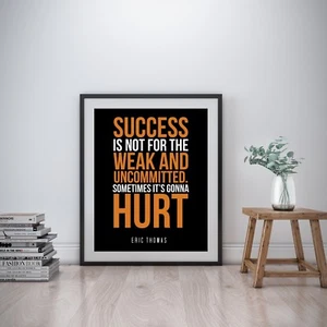 Eric Thomas Inspirational Wall Art Print Motivational Quote Poster Decor Gift - Picture 1 of 4