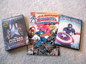 Captain America DVD Civil War Sealed and Captain America 1990 Edition DVD/Comic - Imagen 1 de 3