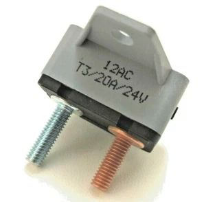 INTERRUTTORE 20 AMP 24 VOLT DC SHORTSTOP PULSANTE RESET MANUALE 20A 24V - Foto 1 di 2