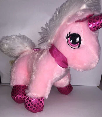 Dan Dee Collectors Unicorn Pink Glitter Girls Stuffed Plush Toy Animal 8 inch  - Image 1 of 4