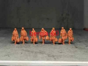 1/48 1/72 3D Printed Resin WWII American Pilot 7-Person Group Finished Model - Picture 1 of 2