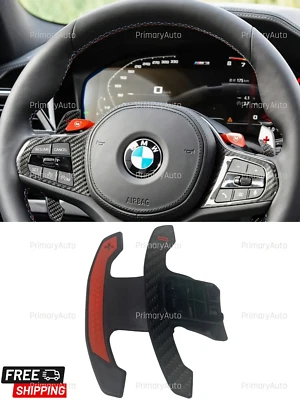 Carbon Fiber For BMW G20 M3 M4 G80 G82 M340i 20-24 Steering Wheel Paddle Shifter - Image 1 of 4