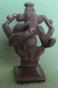 Vecchio Vintage Indù Elefante Dio Ganesh Ganpati Bronzo Status Arredo Casa India - Picture 1 of 6