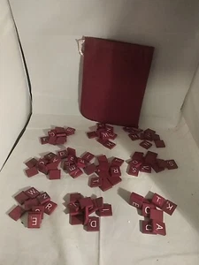 Deluxe Scrabble Replacement 100 Wood Tiles & Storage Bag 1989 - Picture 1 of 2