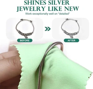 Jewelry Cleaning Cloth Green Polishing Cloth for Sterling Silver Gold Platinum - Picture 1 of 7