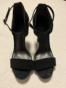 TORY BURCH Platform High Heels Black Suede Leather Size 8M - Picture 1 of 10