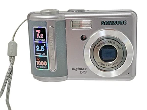 Samsung DIGIMAX D73 7.2 MP Digital Camera Silver Tested and Working - Picture 1 of 16
