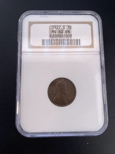 1927 D Lincoln Cent Graded by NGC MS 62 BN - Picture 1 of 8