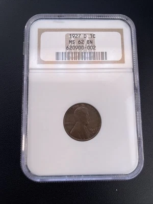 1927 D Lincoln Cent Graded by NGC MS 62 BN - Image 1 of 4