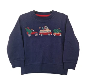 Boden Weihnachtspullover Pullover Jungen Mädchen Jeep Superstit marine Baumwolle 2-13 Jahre NEU - Bild 1 von 6
