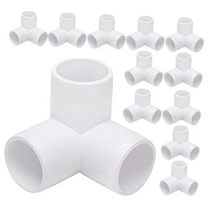 3 Way PVC Elbow Corner Side Outlet PVC Corner Fitting Tee Fitting PVC Elbow - Picture 1 of 8