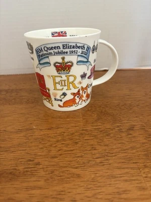 Dunoon / Reina Isabel / Jubileo de Platino / Taza / Corgi Crown Royal/2022/como nueva Foto 1 de 4