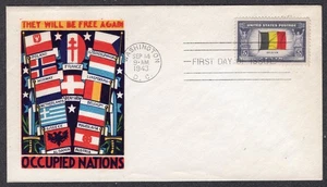 1943 Overrun Countries Belgium (914) - Staehle G/P WDC FDC TB422 - Bild 1 von 1