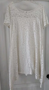 Robbie Bee Plus Size Lace Trapeze Dress 1x Ivory Fairycore Dainty - Picture 1 of 6