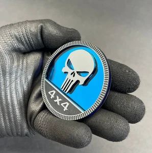 2x Skull Punish Rated Car Fender Badges Car Emblem fits JEEP WRANGLER 4x4 SUV - Picture 1 of 21