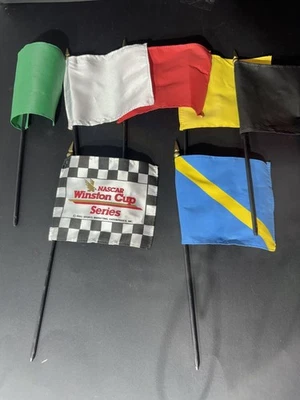 Vintage Winston Cup Series NASCAR 1993 Small Multicolored & Cup 7x Flag Set - Image 1 of 2
