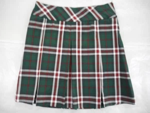 Niñas R/K Verde y Rojo Cuadros Caja Plisada Uniforme Falda Jr. Tallas 1 y 5 - Imagen 1 de 5