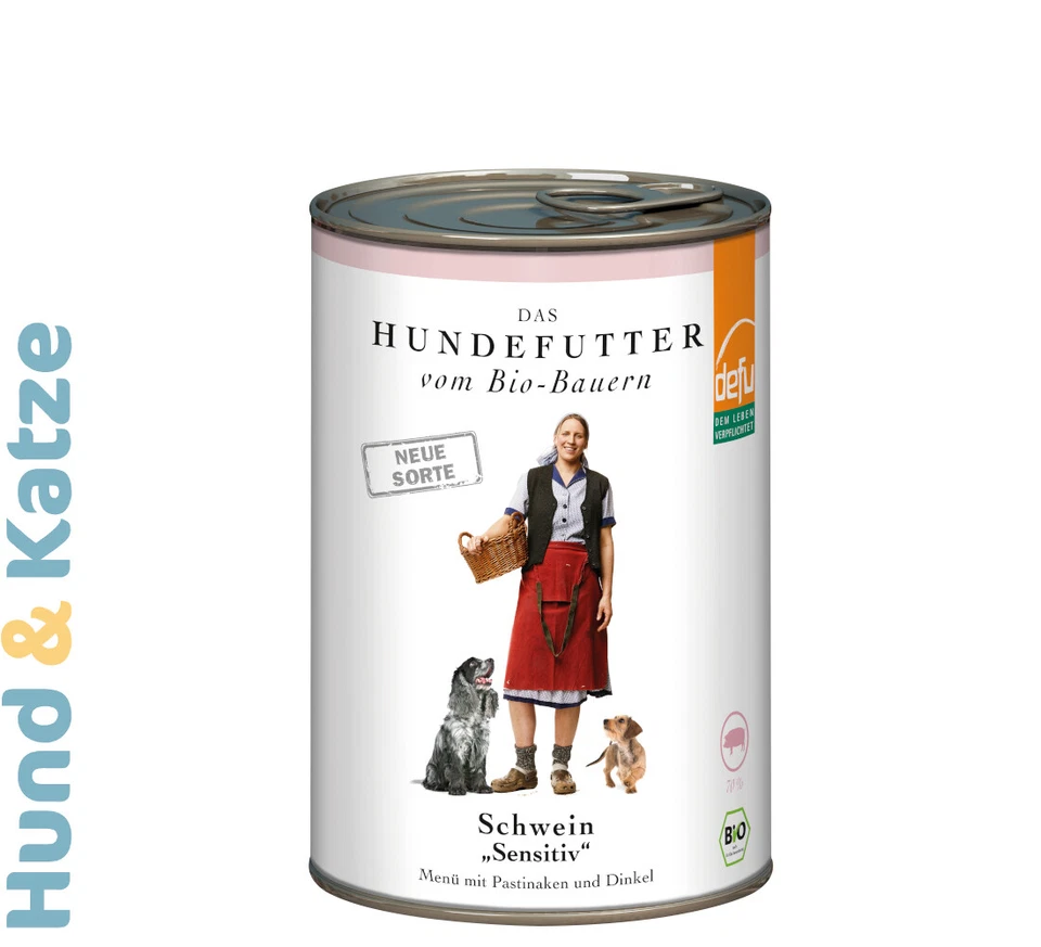 12 x 410 g defu BIO-NASSFUTTER ADULT SENSITIVE SCHWEIN, MONO-PROTEIN VON DEMETER - Bild 1 von 1