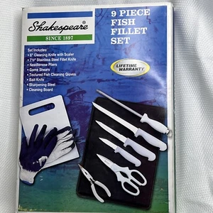 9 Piece Fish Cleaning Fillet Set W Plastic Case New In Box - Picture 1 of 13