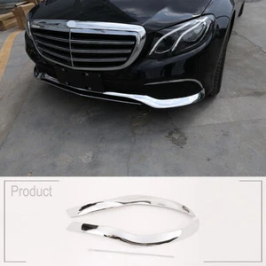 For Mercedes Benz E Class W213 2016-19 Chrome ABS Front Bumper Lid Molding Trim - Foto 1 di 10