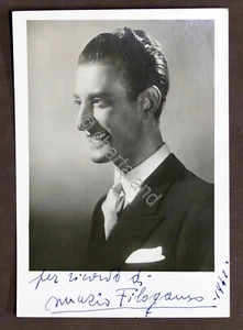 Radio - Fotografia con autografo del conduttore Nunzio Filogamo - 1942 - Foto 1 di 2