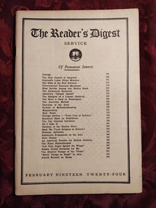 RARE Reader's Digest February 1924 H. G. Wells Henry Van Dyke Carleton Beals - Picture 1 of 1