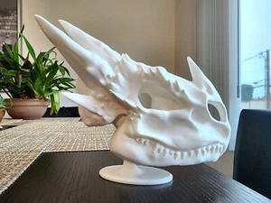 Dragon Skull 3D Sculpture Stand Gothic Decor Fantasy 5.8"x5.8" - Picture 1 of 12